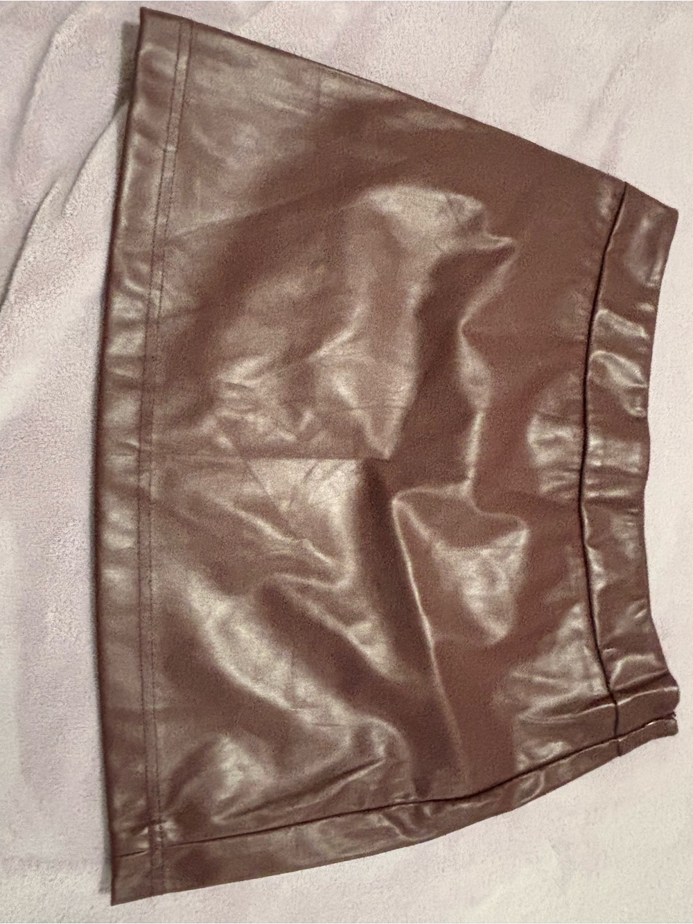 Burgundy  Faux Leather Mini Skirt